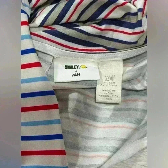 Y2K Smiley x H&M XS Pinstripe Dress & Wild Fable Bikini Top Red White Blue Set - Picture 8 of 8